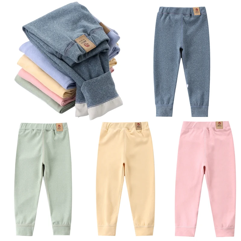Baby Xl - ビッグサイズ子供のフリース暖かいレンダーパンツ少年少女のための冬のベルベットレギンスキッズベビーベースパンツ肥厚ロングジョンズ