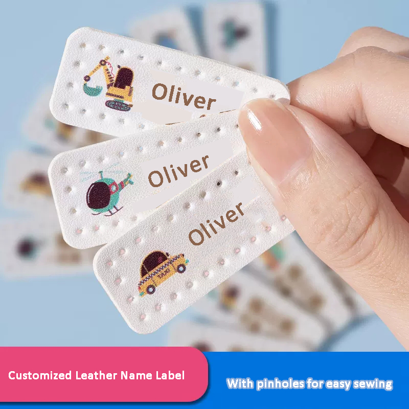 Baby Clothing Labels - カスタマイズされた名前入りレザーレーザー刻印ステッカー、子供服、ベビー服、スクールバッグ、制服、キルトに縫い付けることができる防水ネームラベル