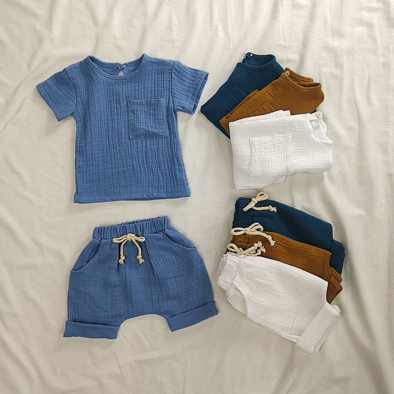 Baby Clothing Organic Cotton - 赤ちゃん用コットンTシャツ,夏服セット,トップスとショーツ,カジュアル,ユニセックス,2枚