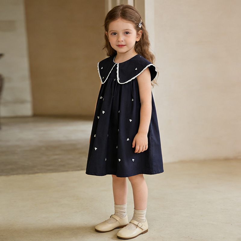 Baby Clothing Sale - 韓国風女の子用サマードレス新入荷、ハートプリントがおしゃれな子供服、ベビーガールワンピーススカート、ホットセール中