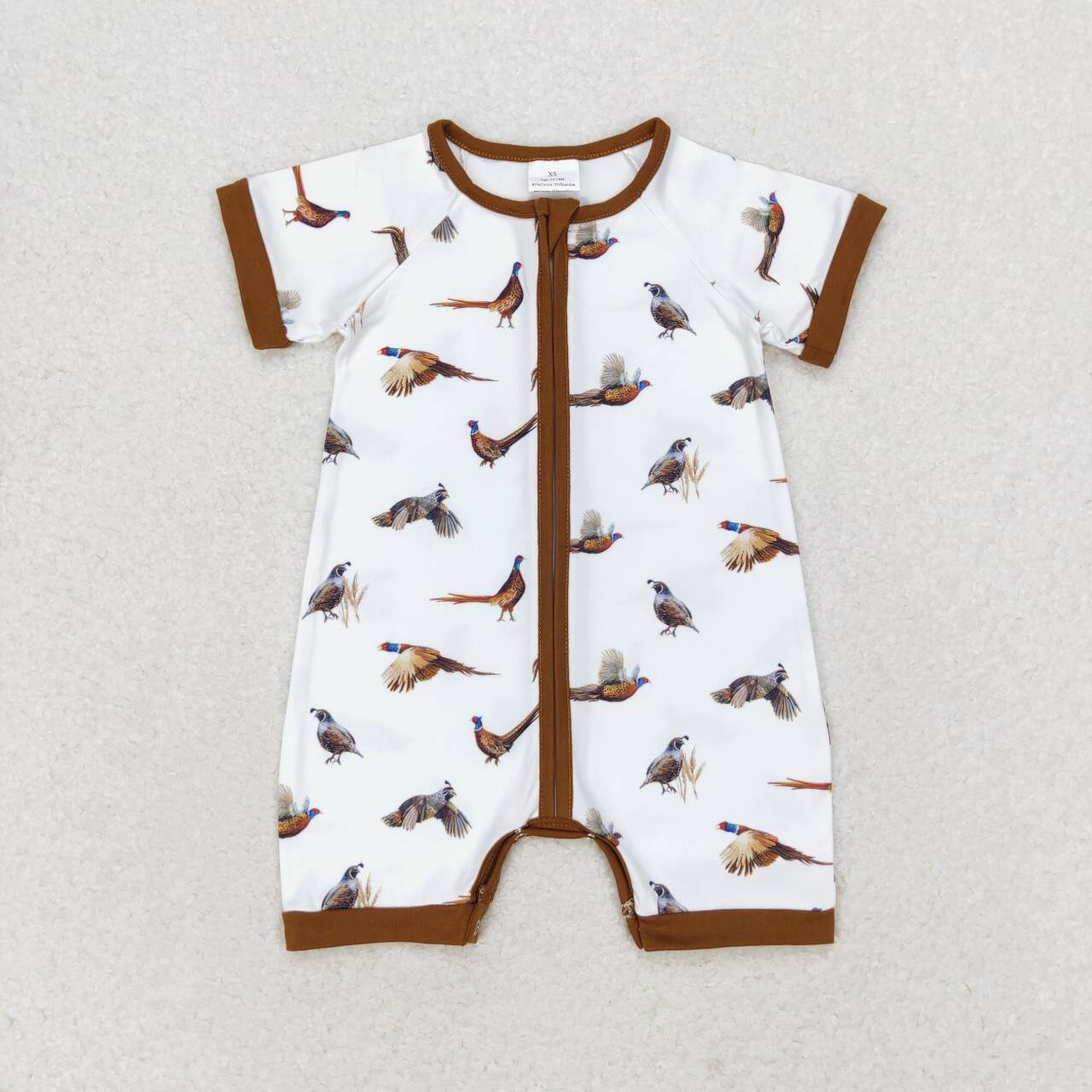 Baby Clothing Sale - 幼児用のアヒルのロンパース,ジッパー付きの茶色の服,新生児のブティック,赤ちゃん,子供,短い袖,卸売,ワンピース,素晴らしいオファー