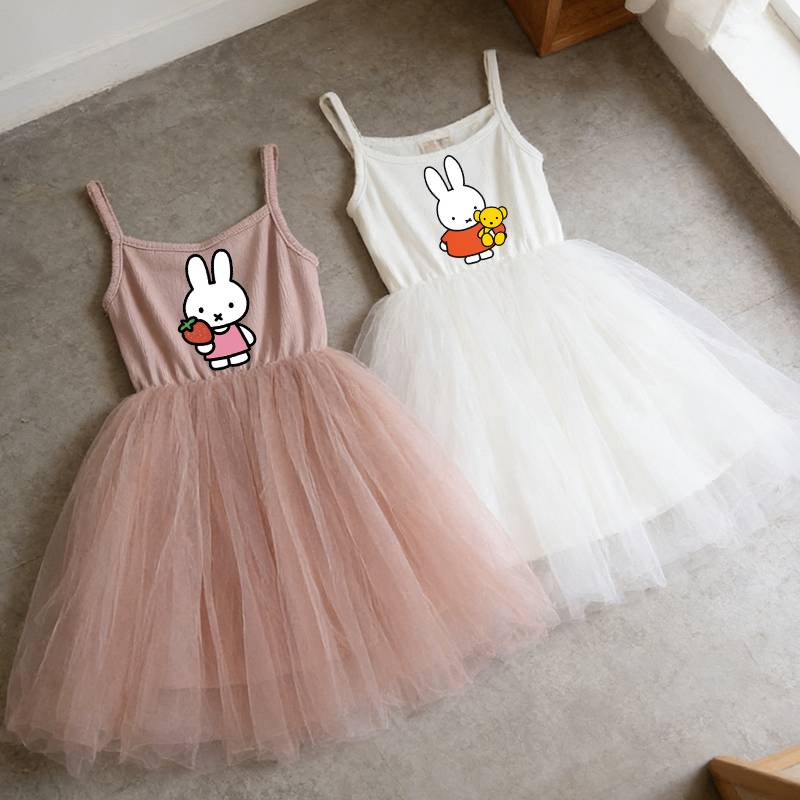 Baby Clothing For Summer - ミッフィー子供スパゲッティストラップドレス少女漫画かわいいフロック子供服夏のファッションドレスベビープリンセススカート誕生日ギフト
