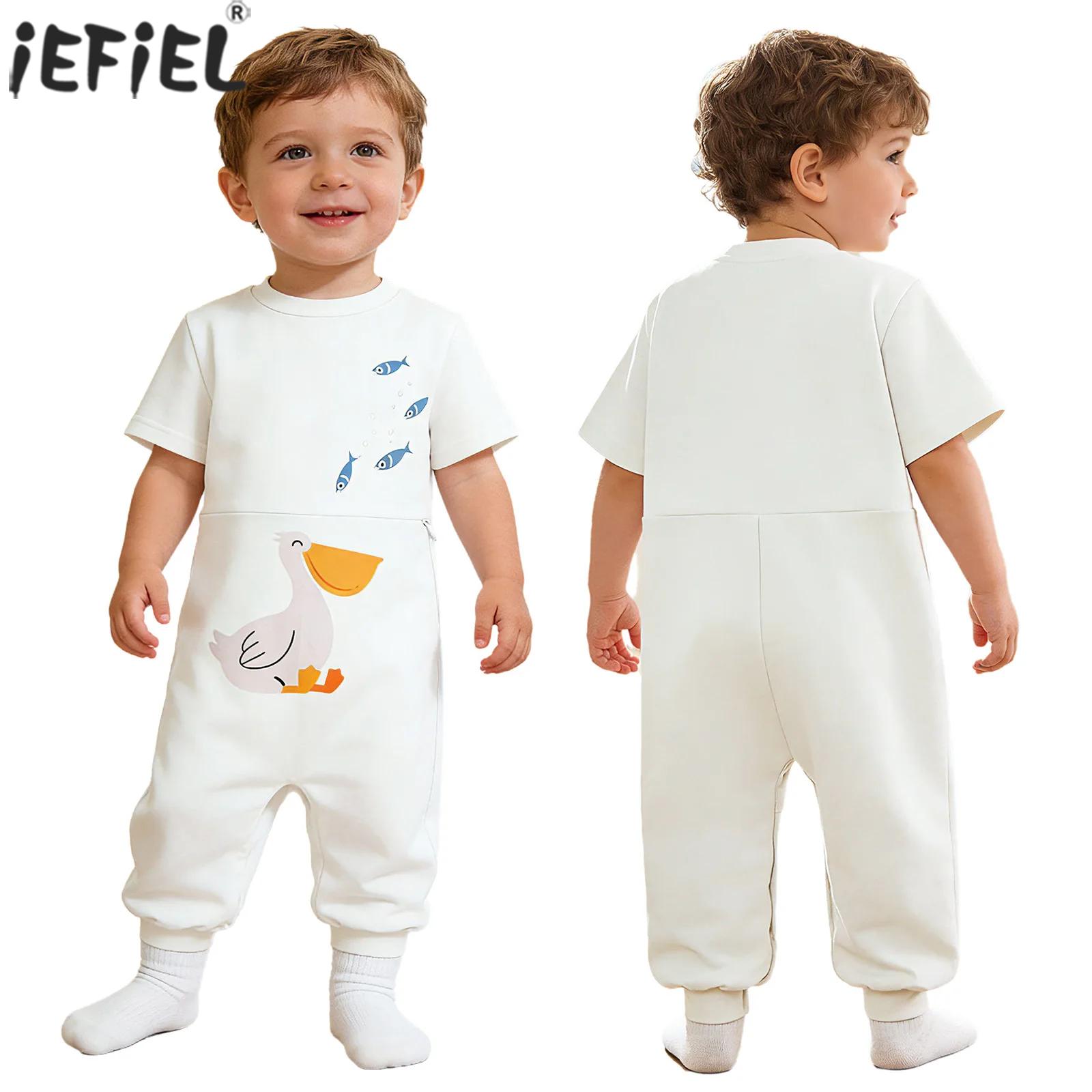 Baby Clothing For Summer - 赤ちゃん男の子女の子特別なニーズのある子供向け適応服半袖ジッパー股開きチューブアクセス給餌ジャンプスーツ幼児キッズホームウェア