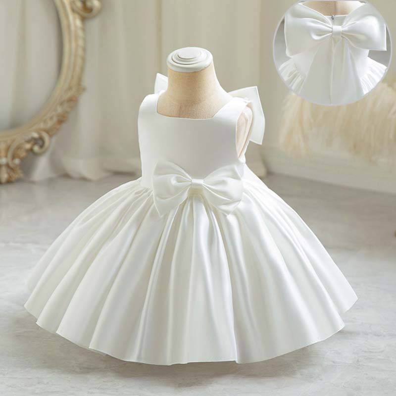 Baby Xl - 小さな女の子のための大きな弓のパーティードレス,プリンセスの誕生日の服,花柄,エレガントなフォーマルなイブニングウェア,甘い