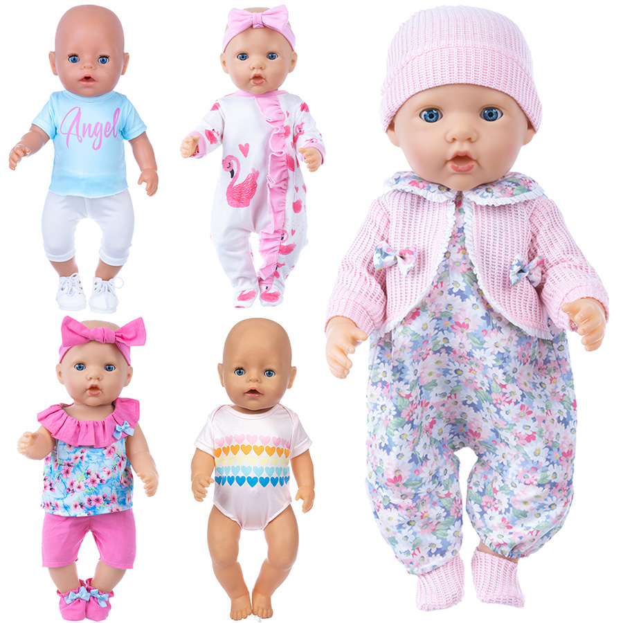 Baby Clothing On Sale - 人形の服 18 インチリボーンドール用かわいいパジャマスーツ 45 センチメートル新生児人形女の子のおもちゃ人形服アクセサリー Nenuco