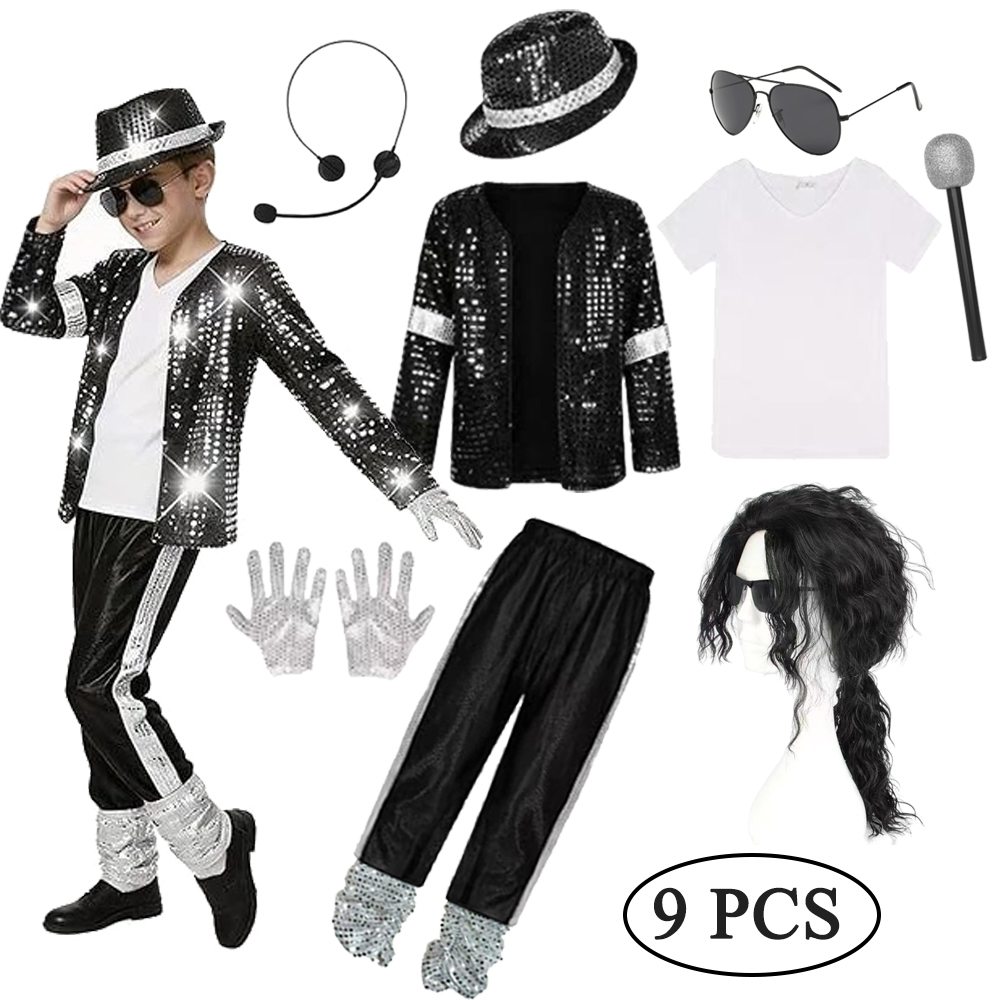 Baby Q Clothing - キッズジャクソンポップスタージャクソンコスプレ衣装ハロウィンカーニバルステージパフォーマンス服ヒップホップダンス衣装