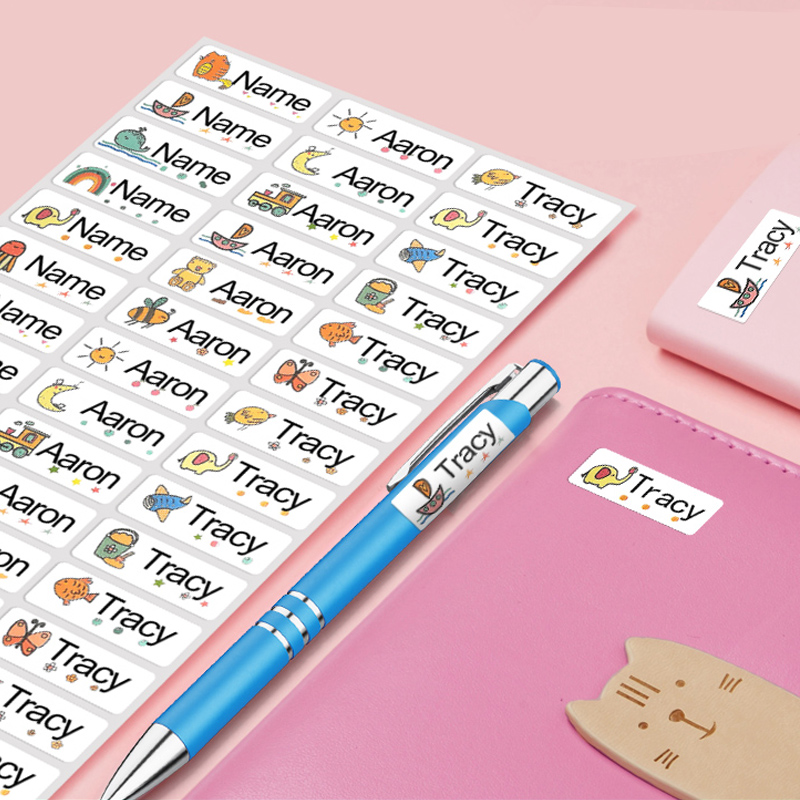 ドリンクウェアや子供用文房具用のカスタマイズ可能なネームステ - Baby Clothing Labels のレビューと価格