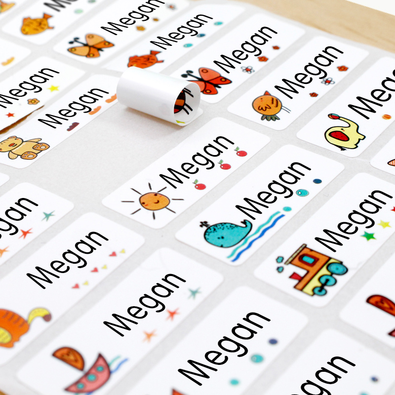 ドリンクウェアや子供用文房具用のカスタマイズ可能なネームステ - Baby Clothing Labels のレビューと価格