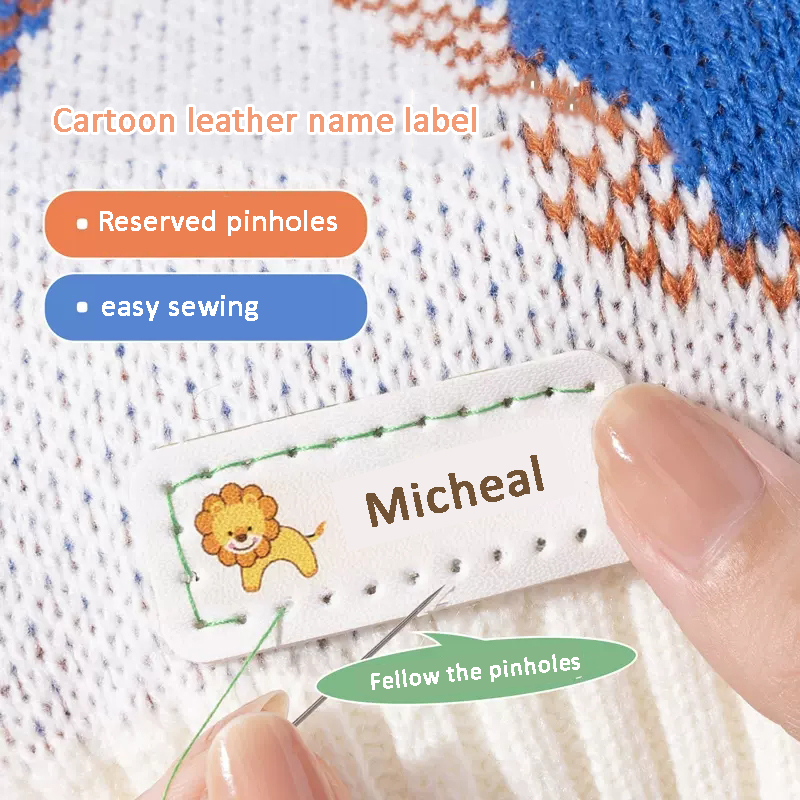 カスタマイズされた名前入りレザーレーザー刻印ステッカー、子供 - Baby Clothing Labels のレビューと価格