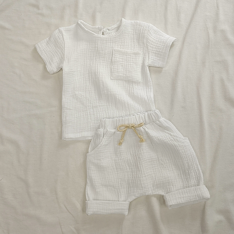 赤ちゃん用コットンTシャツ,夏服セット,トップスとショーツ, - Baby Clothing Organic Cotton のレビューと価格