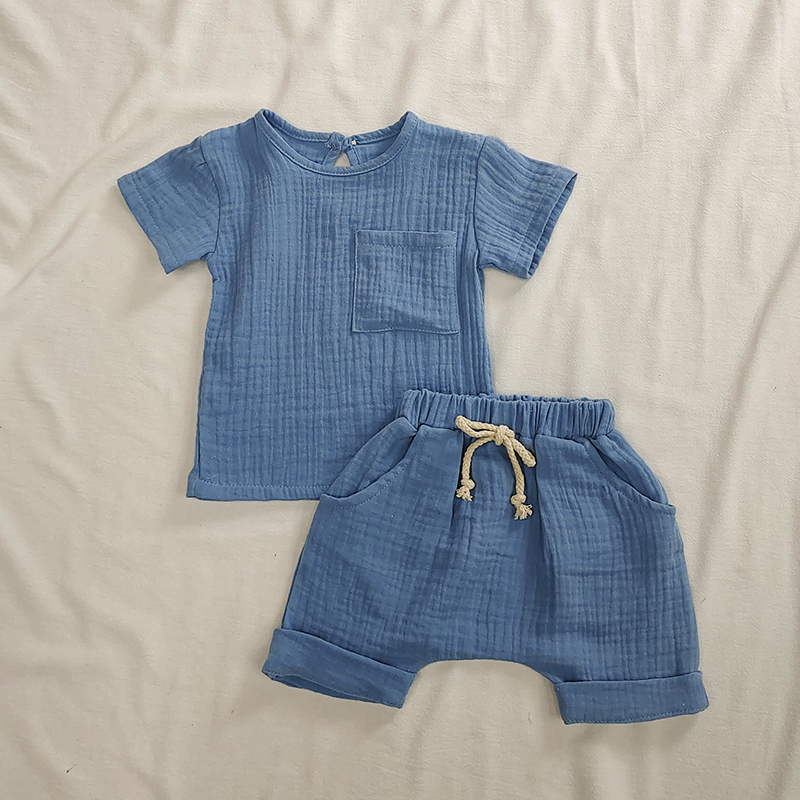 赤ちゃん用コットンTシャツ,夏服セット,トップスとショーツ, - Baby Clothing Organic Cotton のレビューと価格