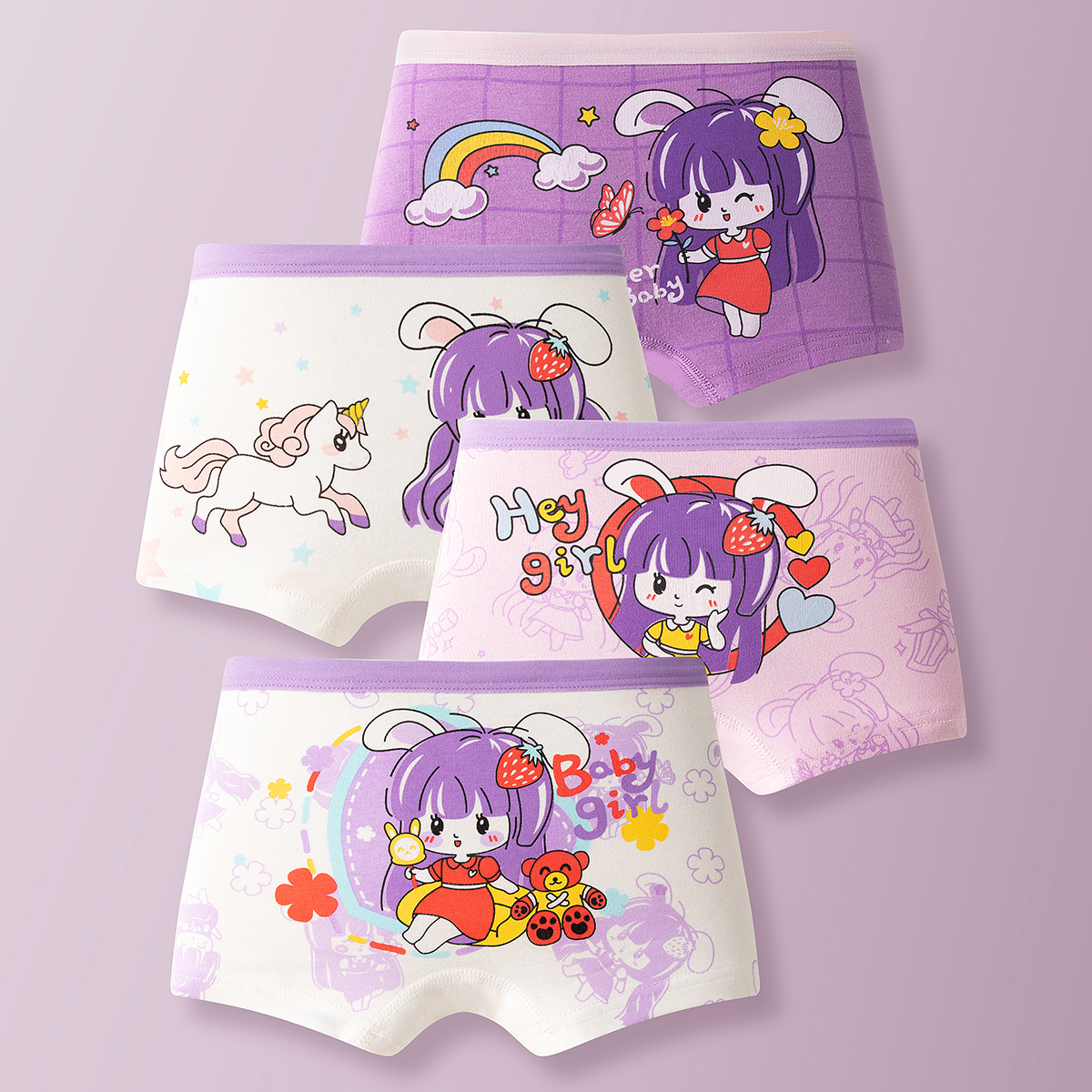 4 個綿女の子ソフトパンティーベビー素敵なキャラクターパター - Baby Xl のレビューと価格