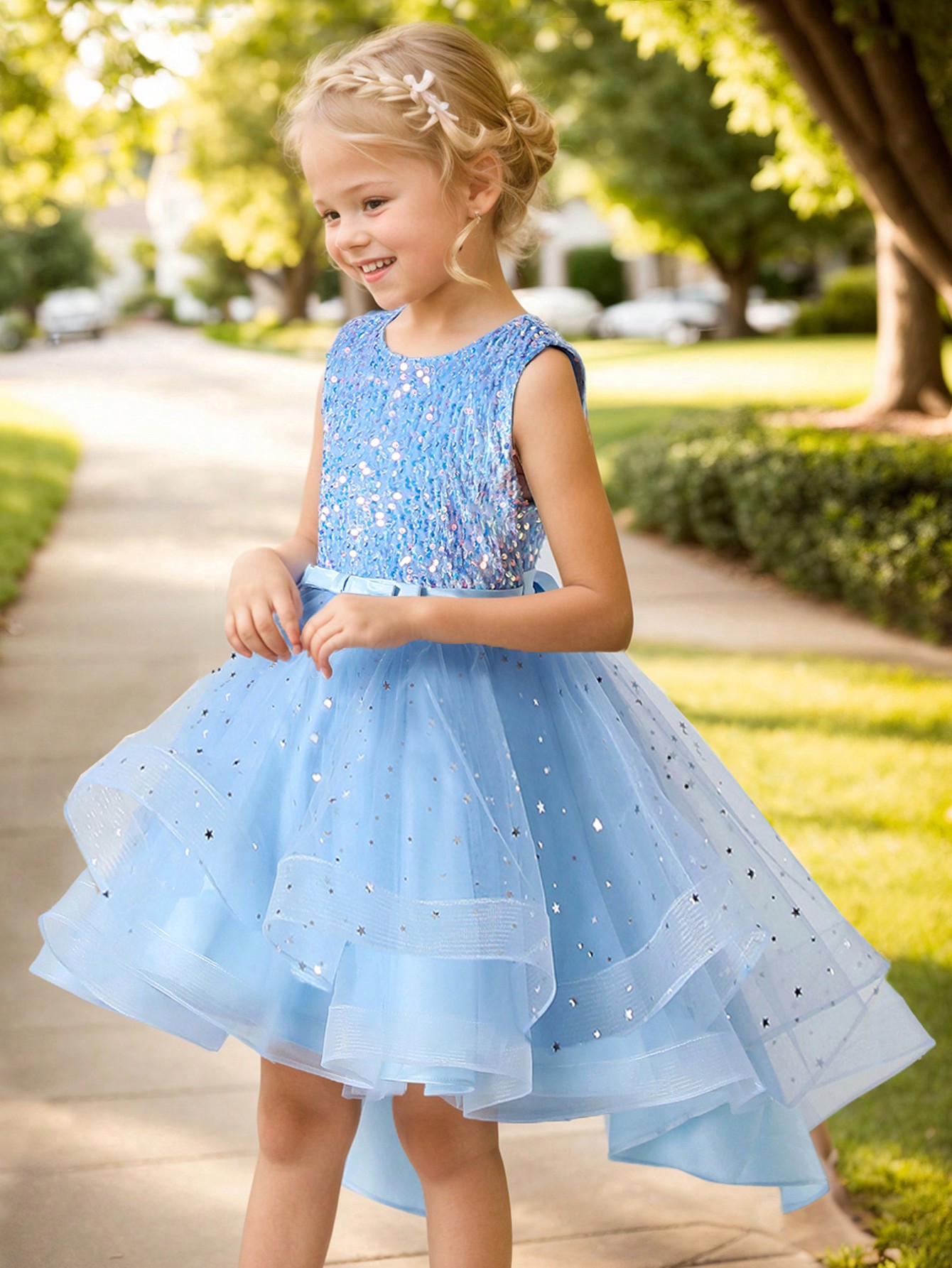 女の赤ちゃんプリンセス花柄スパンコールドレスオフショルダー幼 - Baby Clothing On Sale のレビューと価格