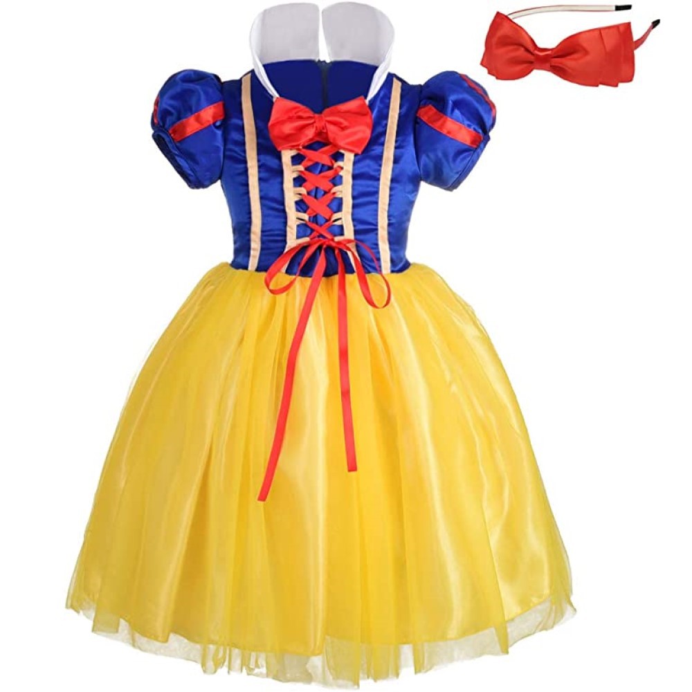 白雪姫プリンセスドレス子供女の子コスチュームケープ帽子付きハ - Baby Q Clothing のレビューと価格