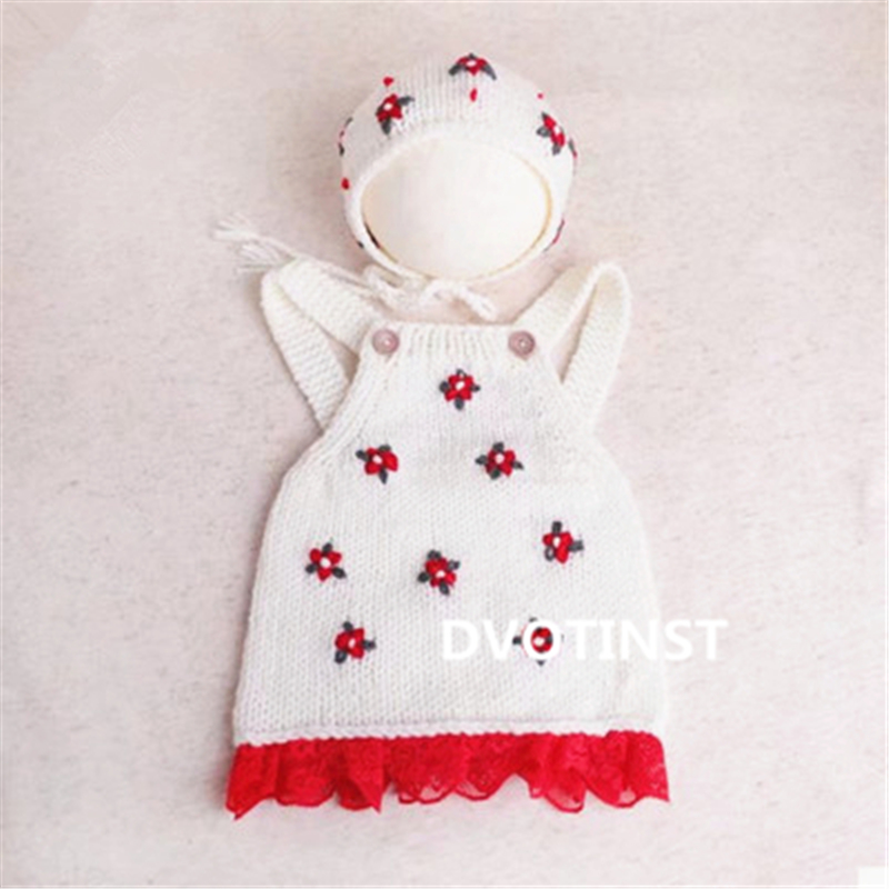 新生児の写真撮影の小道具かぎ針編みニット服帽子衣装セット F - Baby Clothing On Sale のレビューと価格