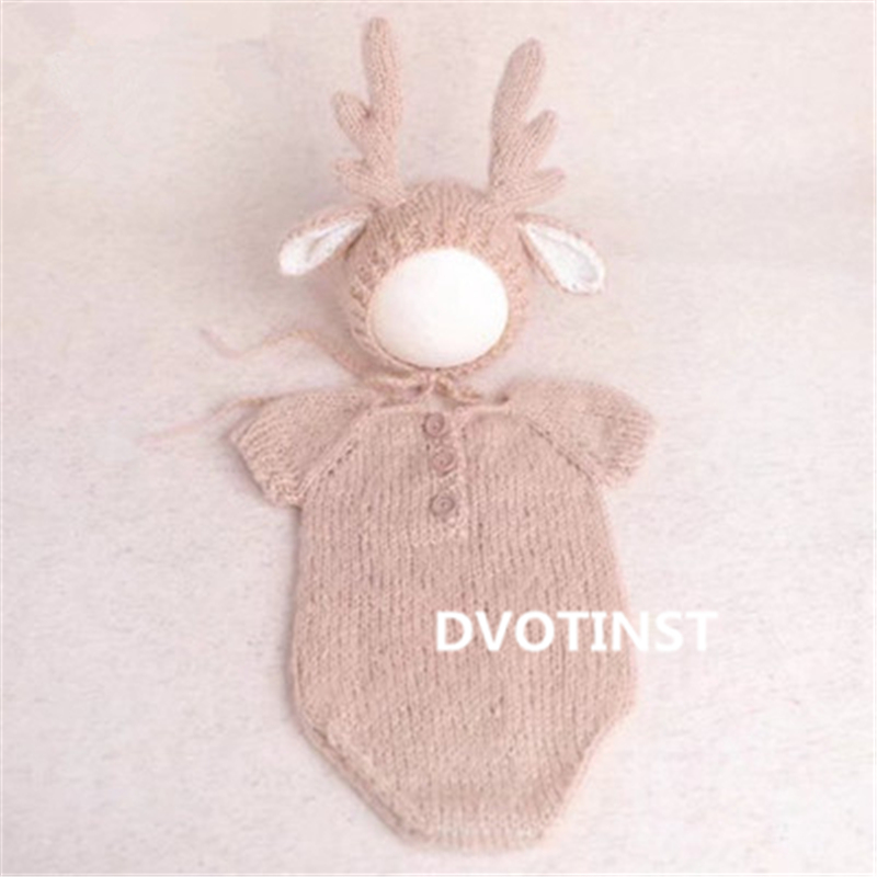 新生児の写真撮影の小道具かぎ針編みニット服帽子衣装セット F - Baby Clothing On Sale のレビューと価格