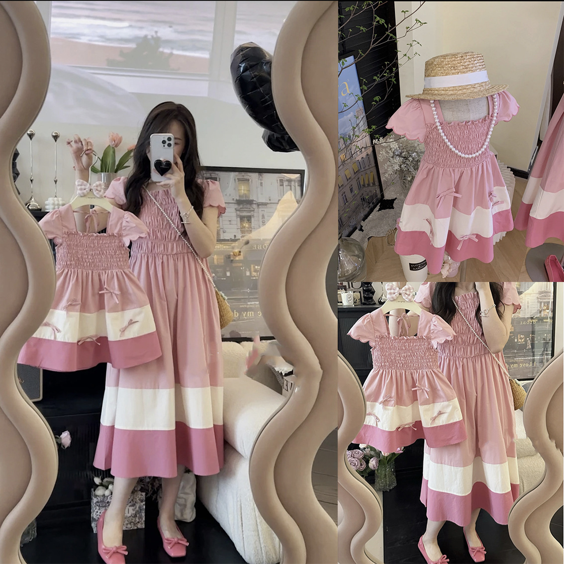女性のための母と娘のドレス,ママと娘のためのマッチングドレス - Baby Clothing For Summer のレビューと価格
