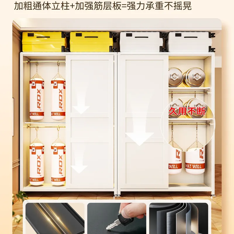 スチール製ワードローブ家庭用寝室用スライドドア小型アパート衣 - Baby Clothing Wardrobe のレビューと価格