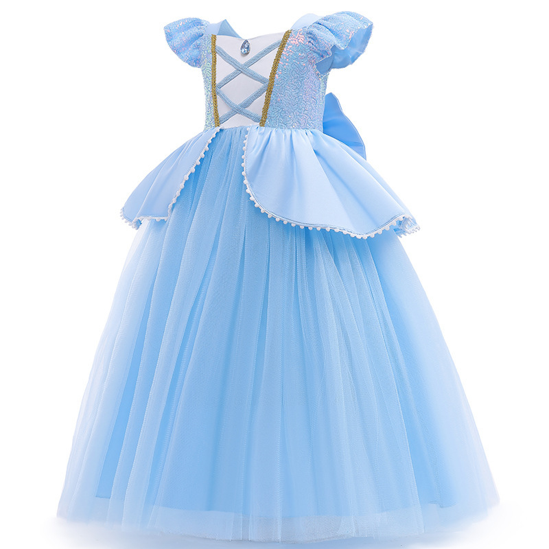 シンデレラコスプレ衣装子供服女の子のためのスパンコールプリン - Baby Q Clothing のレビューと価格