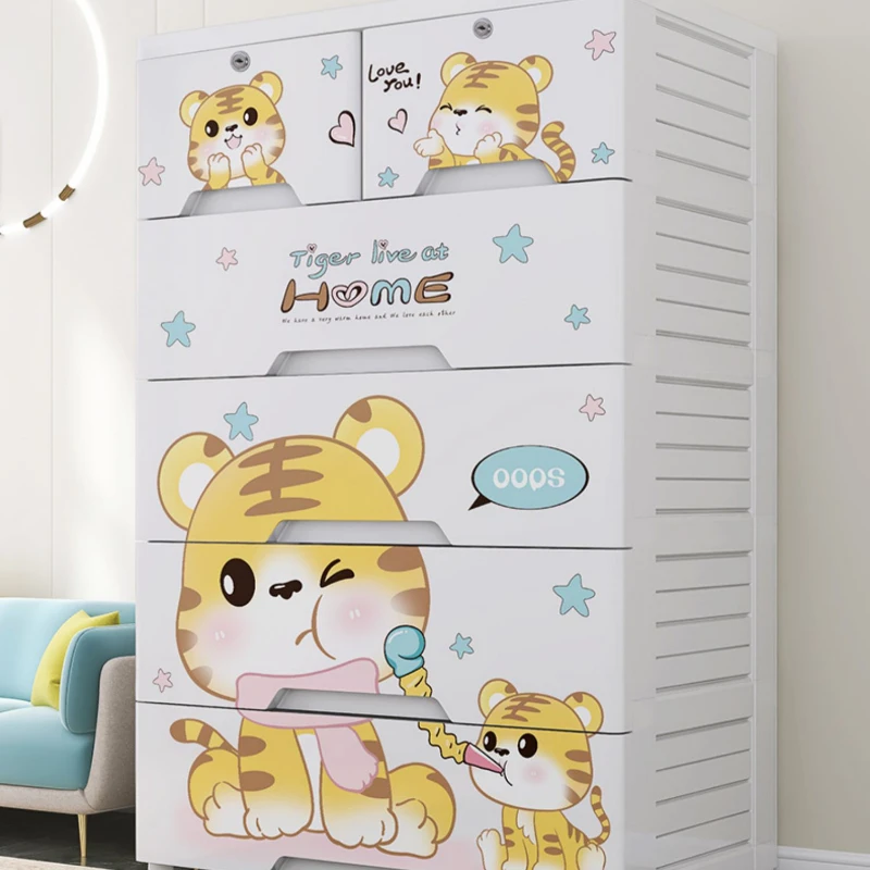 引き出し収納キャビネットリビングルームスナックロッカー収納子 - Baby Clothing Wardrobe のレビューと価格