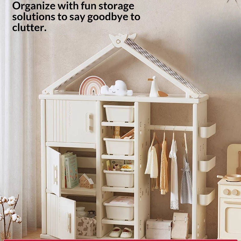 子供用ワードローブ キャビネット 省スペース 調整可能棚 簡 - Baby Clothing Wardrobe のレビューと価格