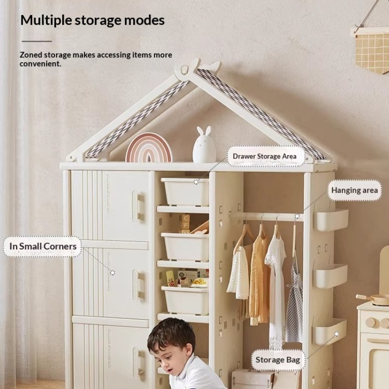 子供用ワードローブ キャビネット 省スペース 調整可能棚 簡 - Baby Clothing Wardrobe のレビューと価格