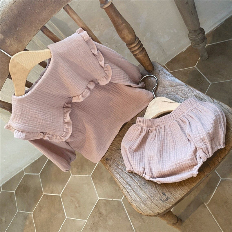 女の子のためのオーガニックコットンの衣服,フリルの襟と長袖の - Baby Clothing Organic Cotton のレビューと価格
