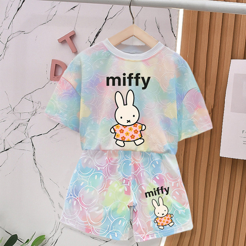 ミッフィーウサギの夏服セット女の赤ちゃん服かわいいプリントタ - Baby Clothing For Summer のレビューと価格