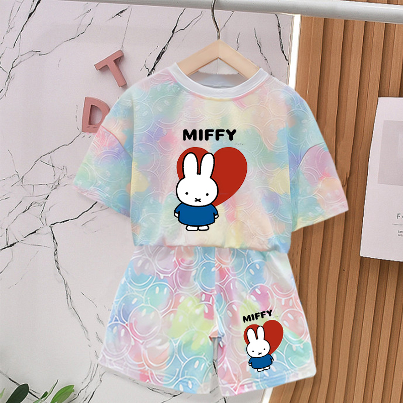 ミッフィーウサギの夏服セット女の赤ちゃん服かわいいプリントタ - Baby Clothing For Summer のレビューと価格