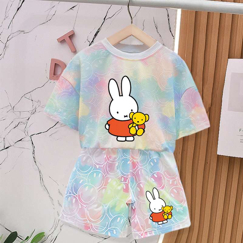 ミッフィーウサギの夏服セット女の赤ちゃん服かわいいプリントタ - Baby Clothing For Summer のレビューと価格