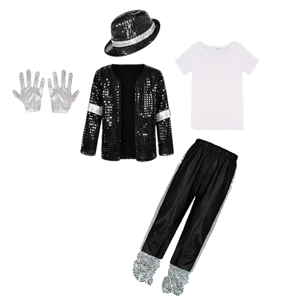 キッズジャクソンポップスタージャクソンコスプレ衣装ハロウィン - Baby Q Clothing のレビューと価格