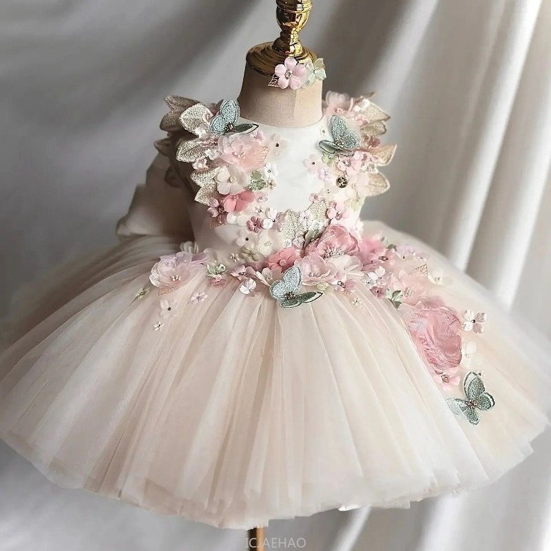 結婚式のドレス夏子供女の子最初の誕生日花柄プリンセスガウン衣 - Baby Clothing For Summer のレビューと価格