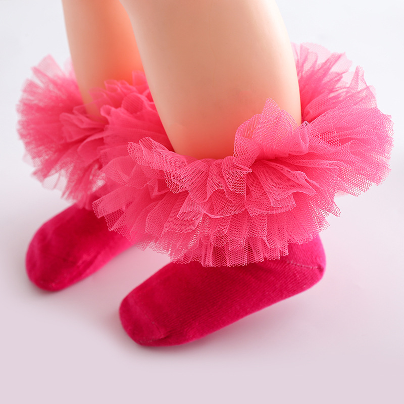 幼児の女の子用キッズプリンセス風蝶結びレース花柄ベビーソック - Baby Xl のレビューと価格