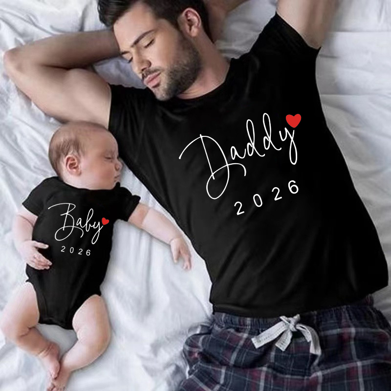 面白い赤ちゃんパパママ 2026 家族お揃い服シンプルな妊娠 - Baby Clothing Crochet のレビューと価格