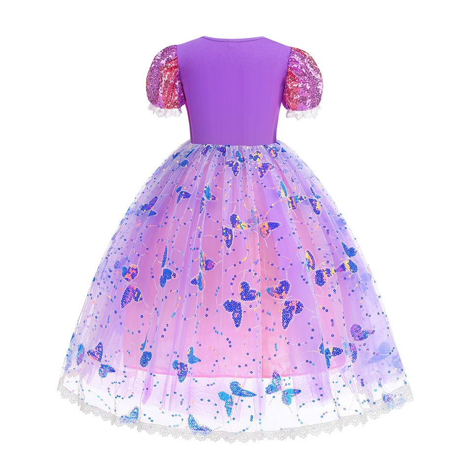 Rapunzel-女の子のためのライトアップコスプレドレス, - Baby Q Clothing のレビューと価格